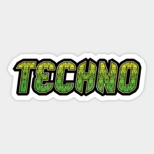 Techno music - green & yellow Sticker